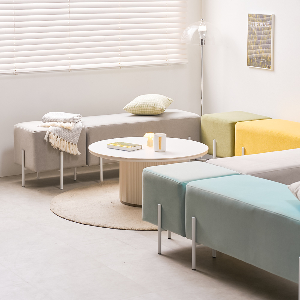 라무아 패브릭 편한 식탁벤치의자 벤치형 긴 의자 오프화이트