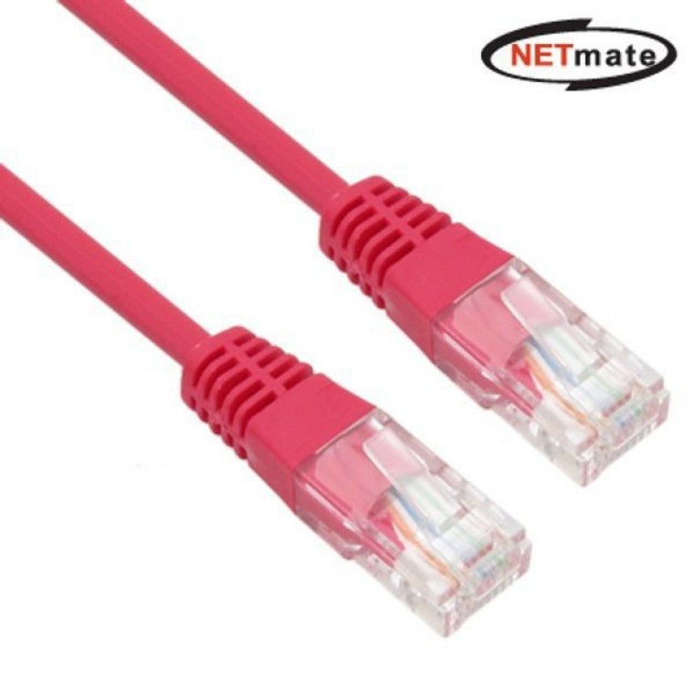 NETmate CAT.5E UTP 다이렉트 케이블레드 5m - 상품 이미지
