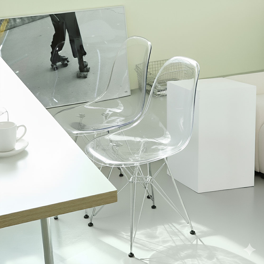 1+1 패리스 에펠 인테리어 미드센츄리 모던 디자인 플라스틱 카페 식탁의자