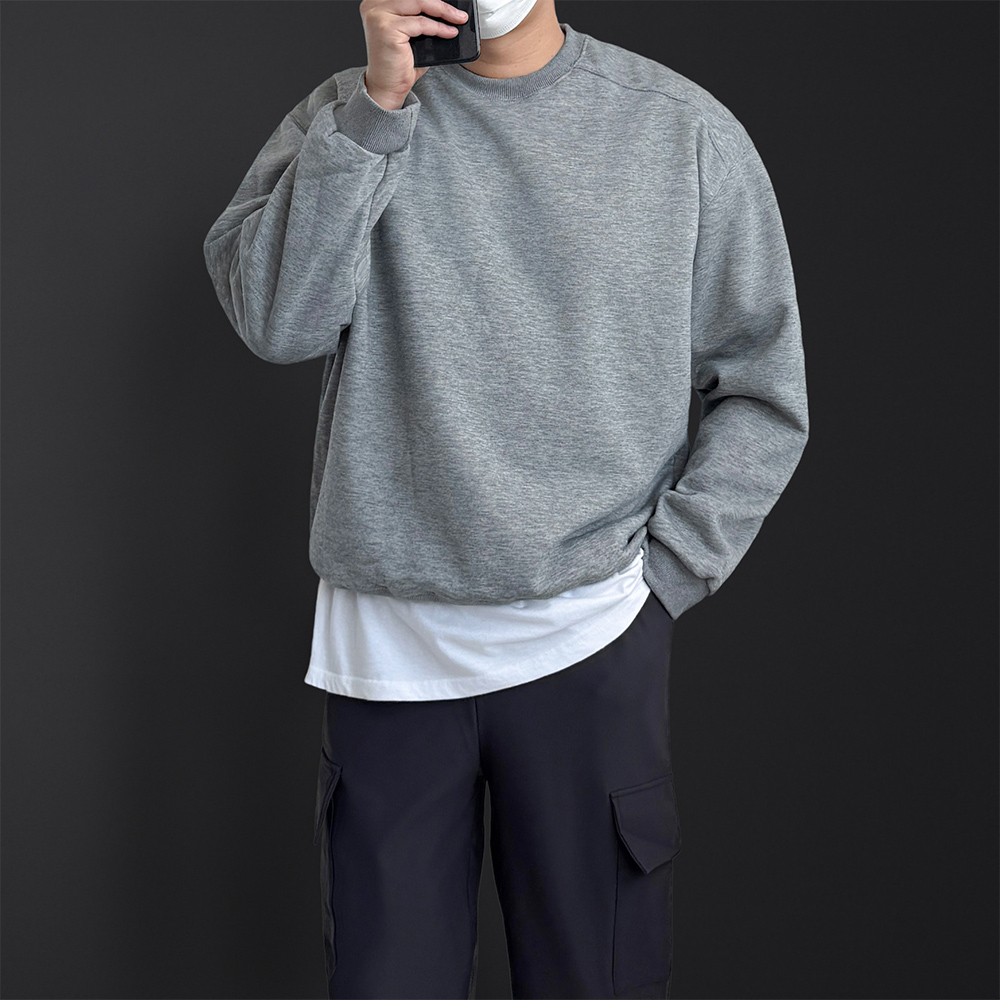 1+1 남자기모맨투맨 남자무지맨투맨 무지티 - 상세 이미지 3