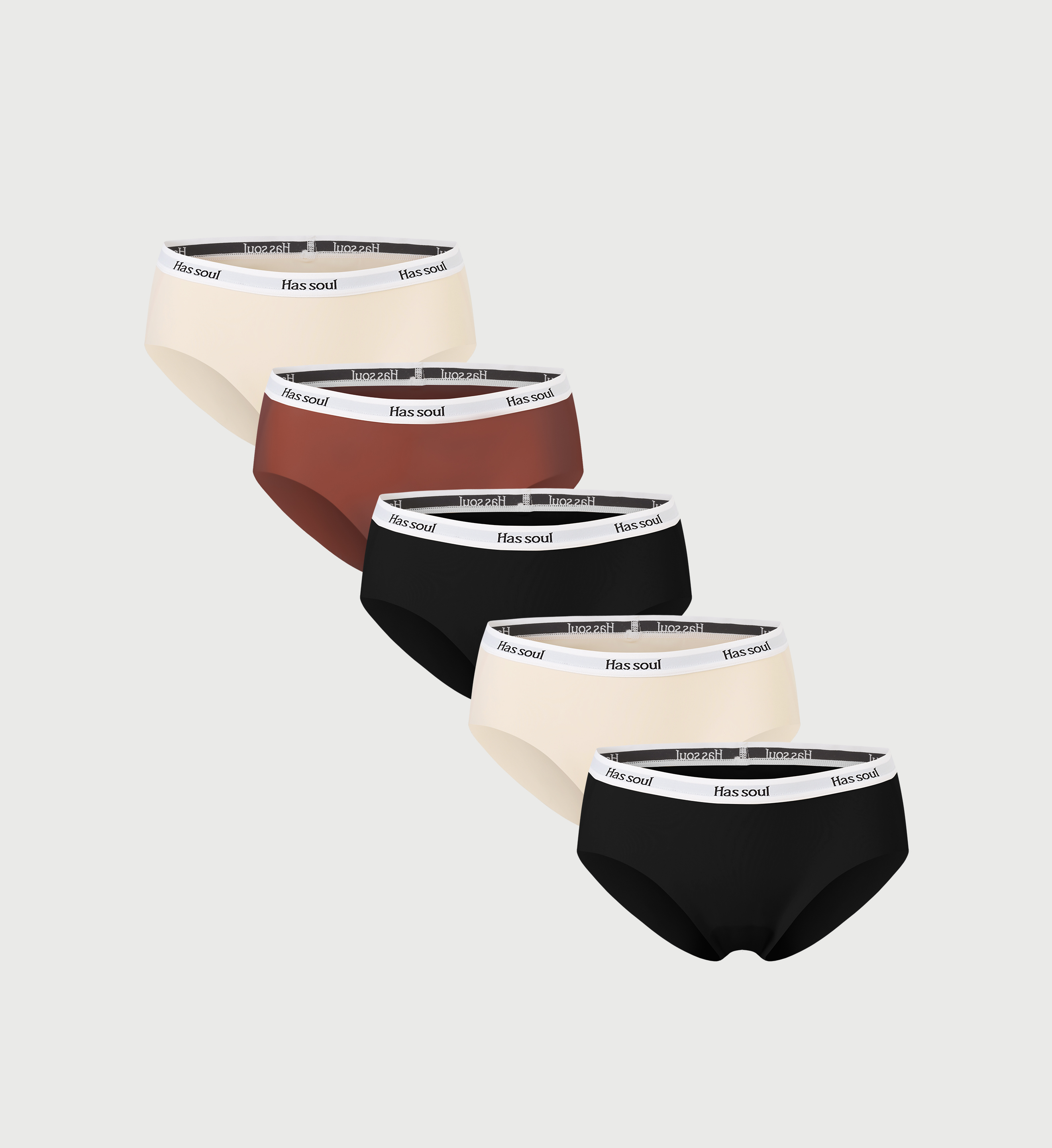 [해즈소울] 여성 치키 새깅 소울 밴드 베이직 팬티 5PACK - 상품 이미지