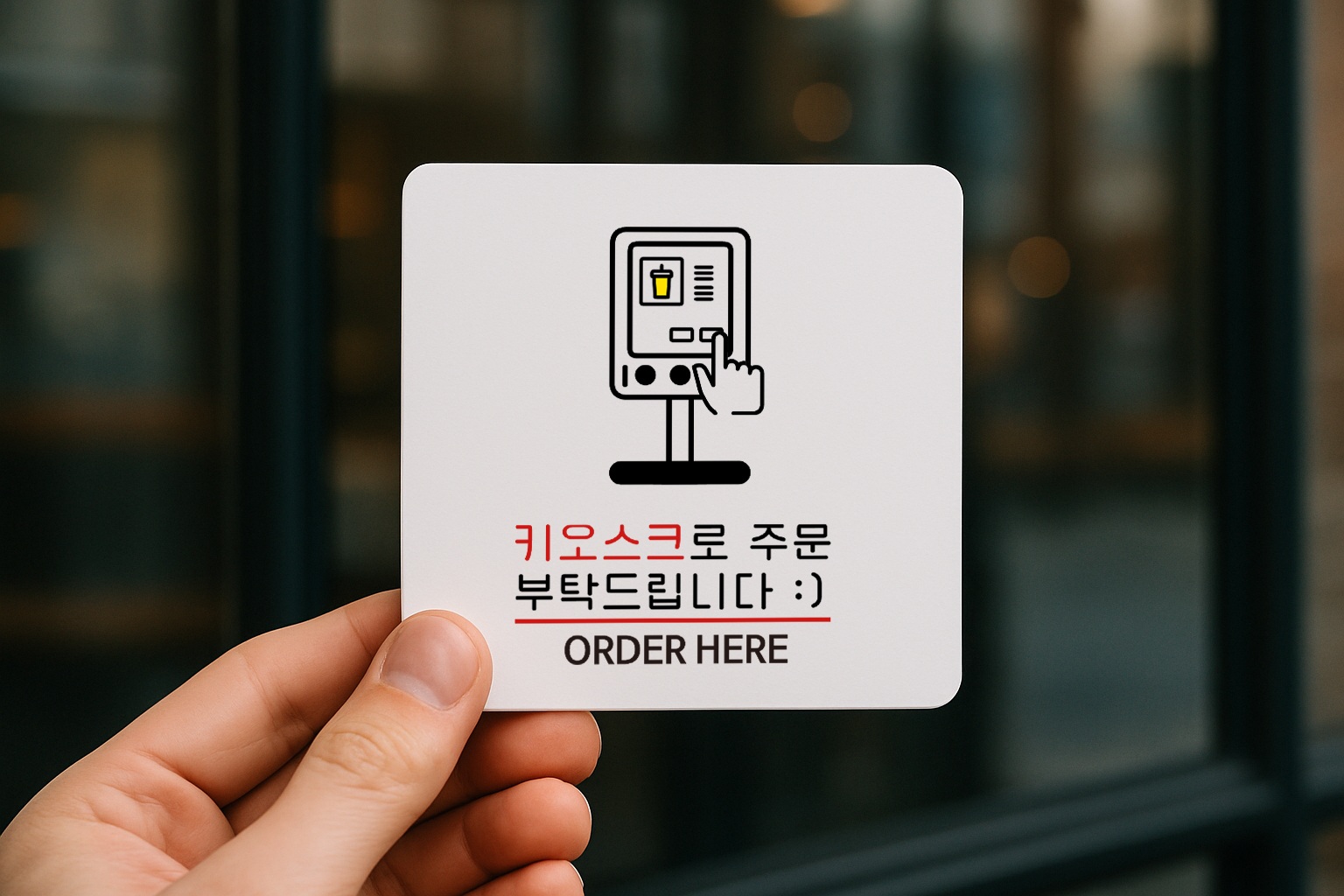 키오스크 안내판 무인 주문 안내 표지판 표찰 안내 025 100x100 - 상품 이미지