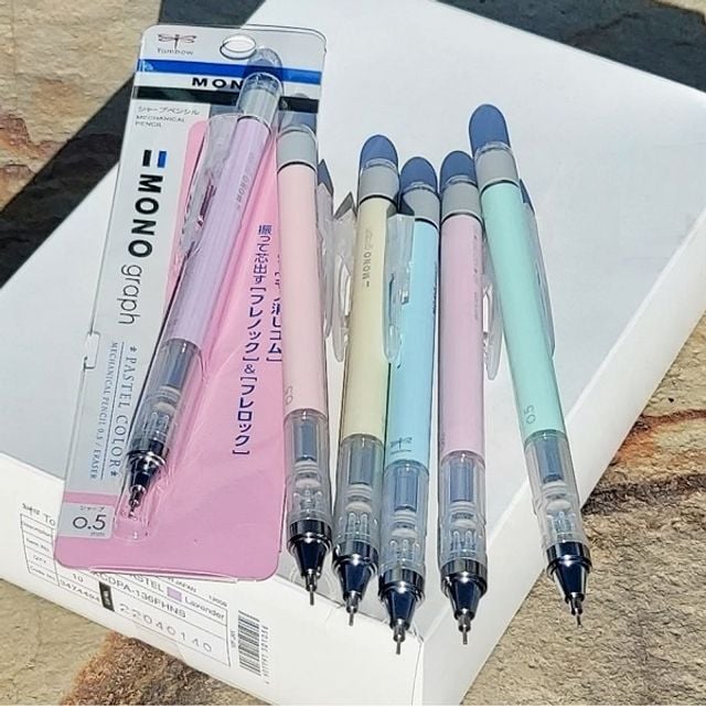 톰보 0.5mm 모노그래프 흔들이 샤프펜슬-Pastel 10개 F 라벤더 - 상품 이미지