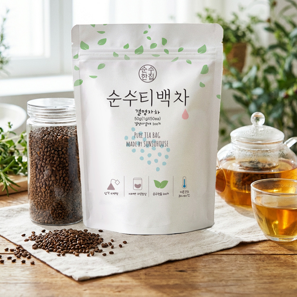 순수한집 국산 볶은 결명자차 티백 50개입 이미지 4