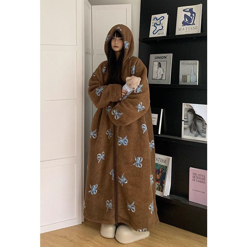 롱 후리스 입는 담요 겨울 블랭킷 전신 랩형 홈웨어 사진 색상 고품질 버전 수건 없음 - 상세 이미지 5