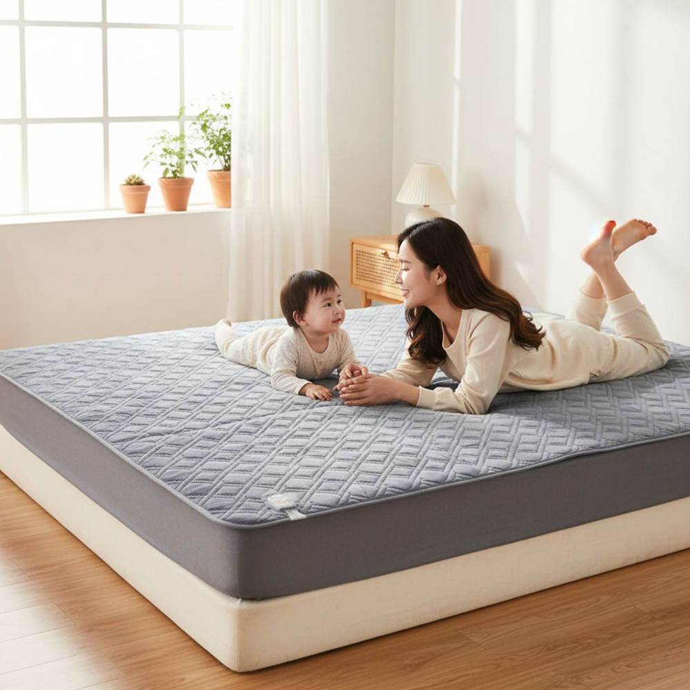 3H 한일온열기 워셔블 세탁가능 탄소매트 그래핀 전기매트 온열매트 전기장판 카본 1인용 100x195 그레이