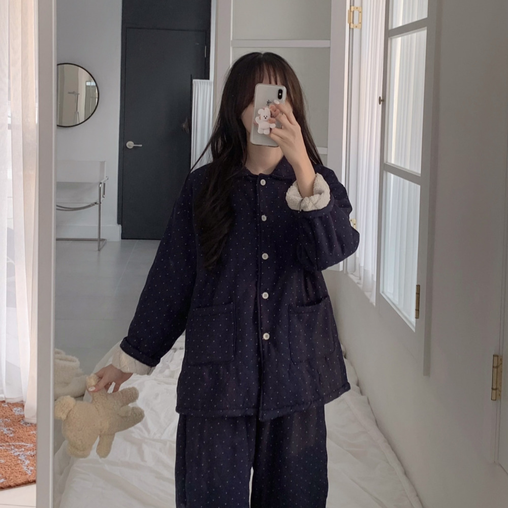 누빔잠옷 기모잠옷 겨울파자마 수면 크리스마스 벨로니 파자마파티 홈웨어 세트 이미지 6