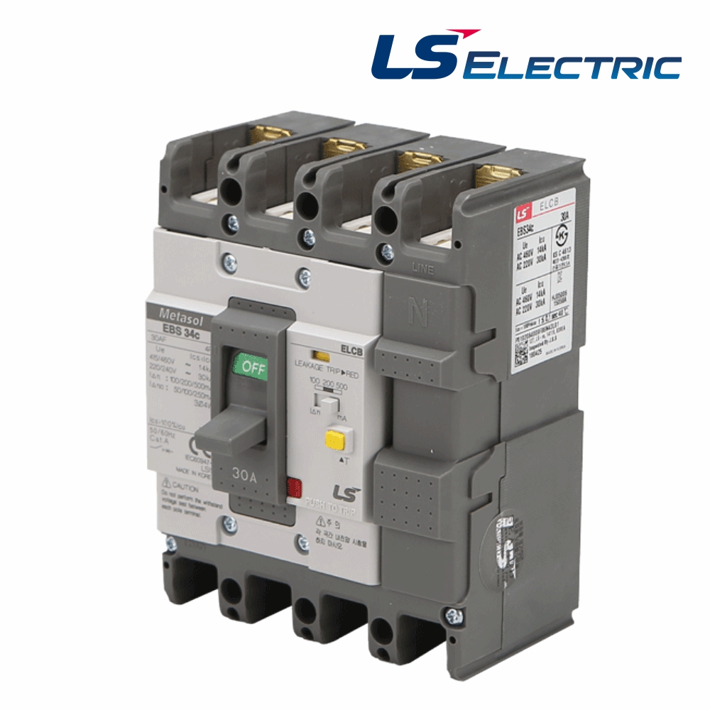 LS 산업용 ELCB 누전차단기 EBS 34C 4P 30A 30kA 분전함 LS일렉트릭 - 상품 이미지