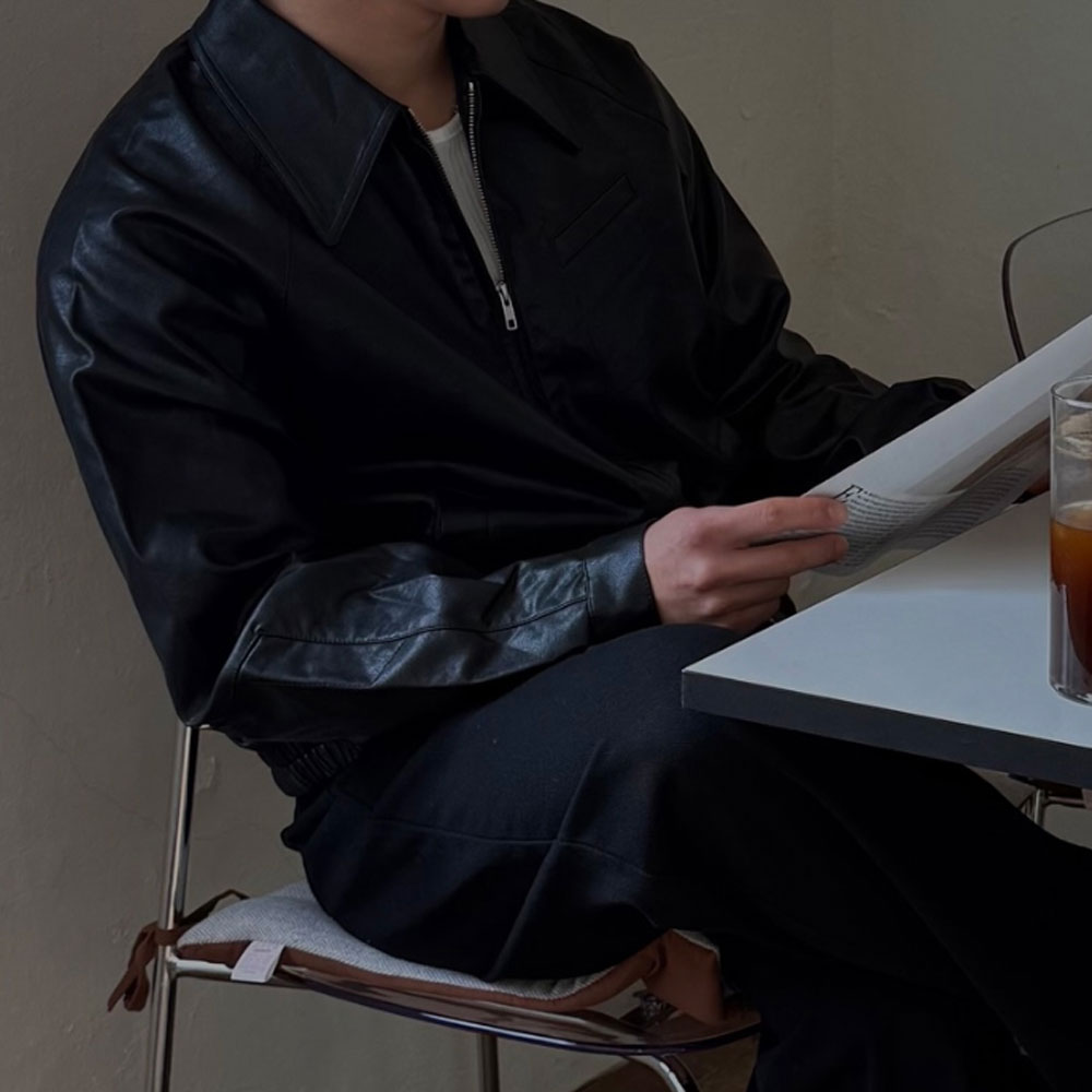아웃핏 남자 포켓 레더 자켓 점퍼 3color - 상세 이미지 5