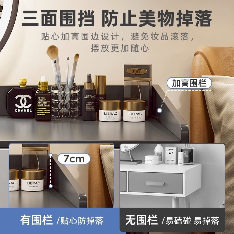 남자화장대 입식 원룸 서랍 검은 거울 콘솔 여자 수납 더블 드로우 100cm 메인 컬러 조립식 - 상세 이미지 5