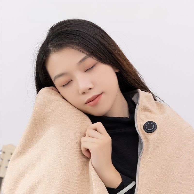 겨울 1인 전기요 USB 온열담요 숄 휴대용 발열 보온 사무실 캠핑 브라운(USB 케이블 포함) - 상세 이미지 2