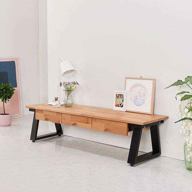 가구의서 CZ3105B 원목 낮은 서랍테이블 1200x350x420mm