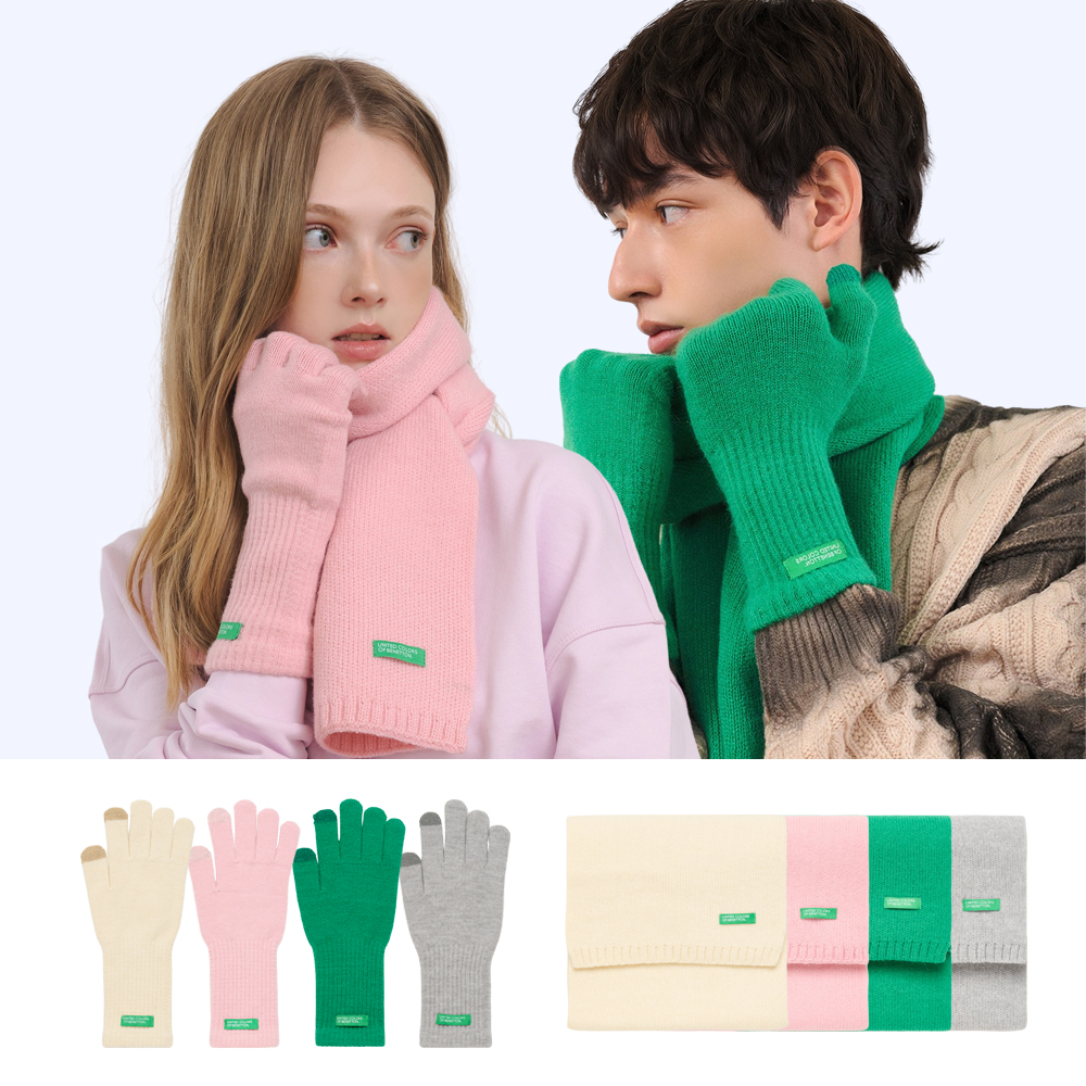 베네통 소프트 컬러 니트 머플러 이미지 2