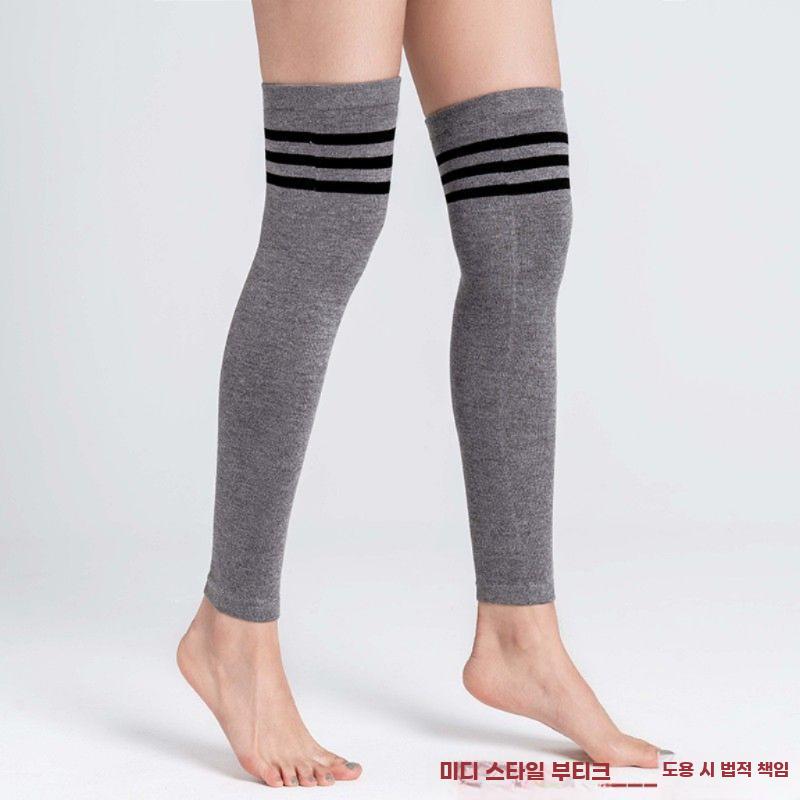순면 종아리 보호 중목 양말 스포츠 런닝용 얇은 기장 - 상세 이미지 3