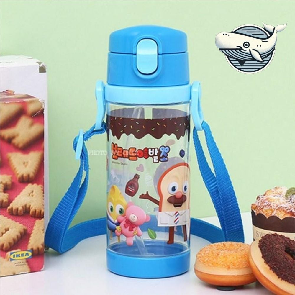 500ml 원터치 텀블러 블루 빨대 디자인 - 메인 이미지