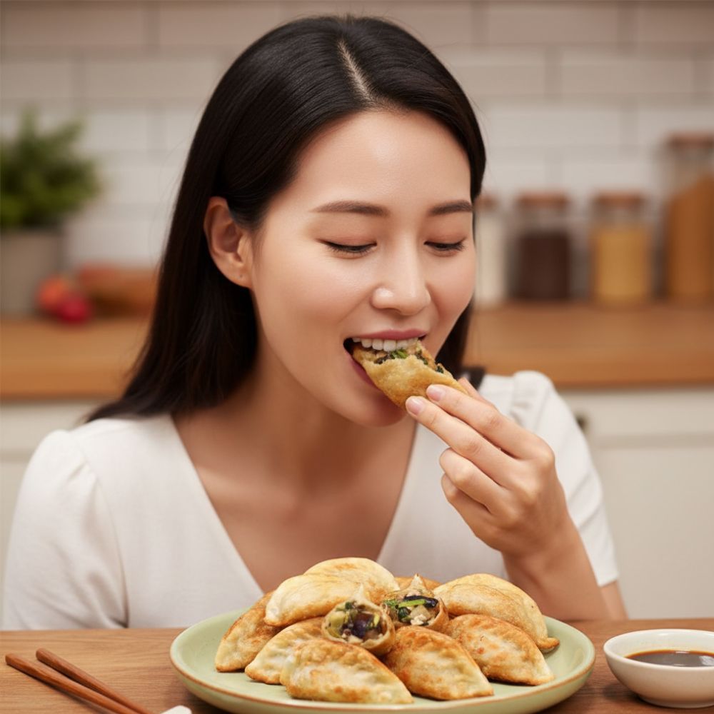 [유통기한 임박 한정 특가]잎새교자 가지담은 육즙 고기만두 1kgx2개 총 2kg - 상세 이미지 3