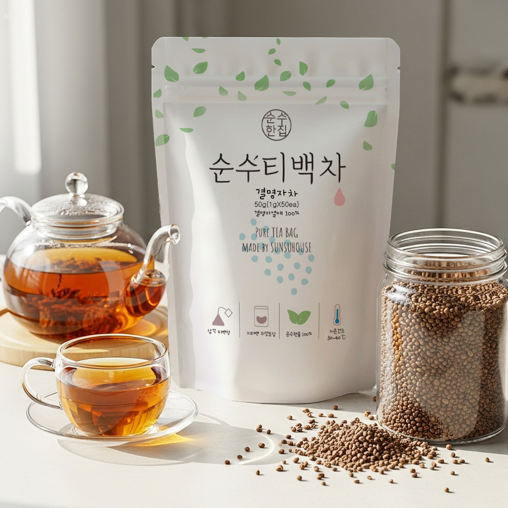 순수한집 국산 볶은 결명자차 티백 50개입 이미지 3