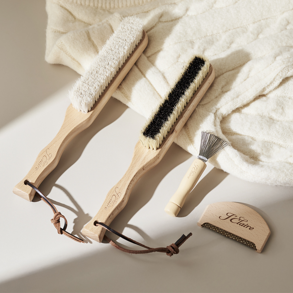 제이끌레르 천연 돈모 옷솔 세트 캐시미어 코트 브러쉬 니트 의류 먼지 보풀 제품 이미지