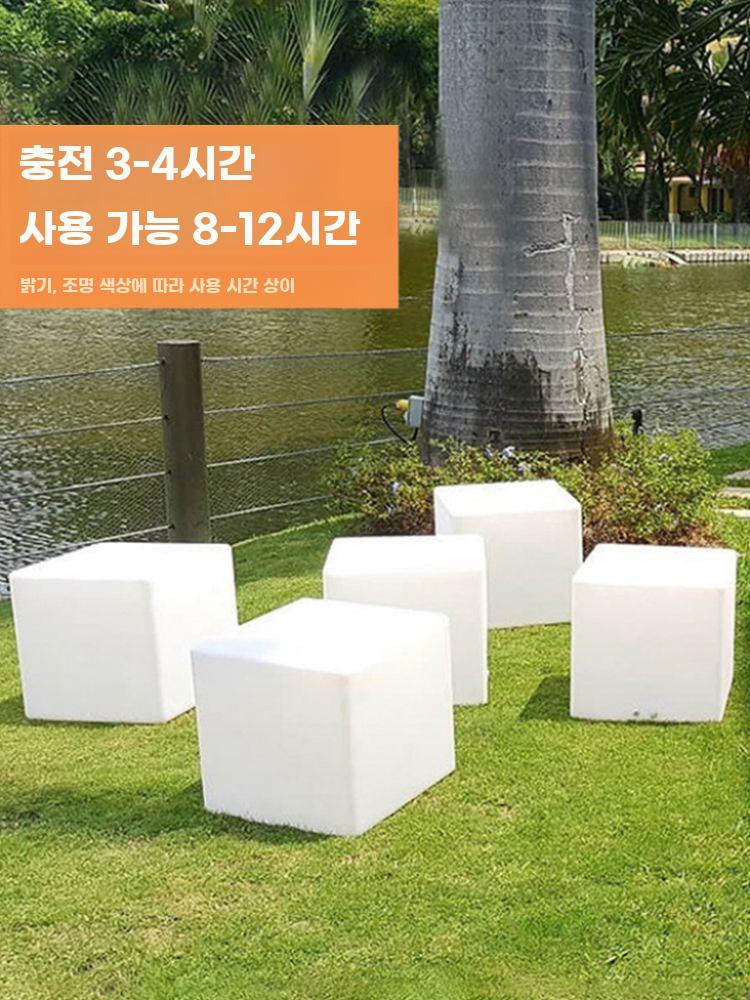 LED 발광 사각 스툴 방수 무드 조명 인테리어 포인트 - 상세 이미지 5