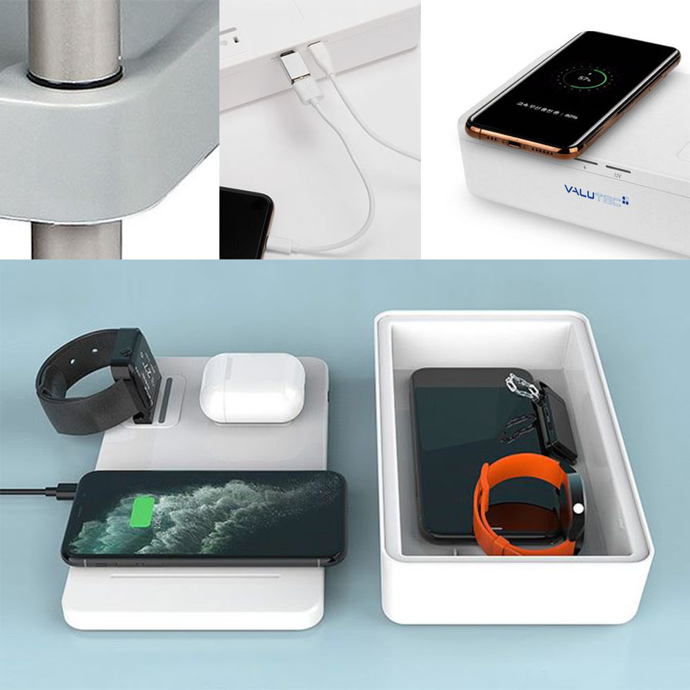 핸드폰 고속 살균기 탈부착 uv 램프 무선 usb 충전기 - 상품 이미지