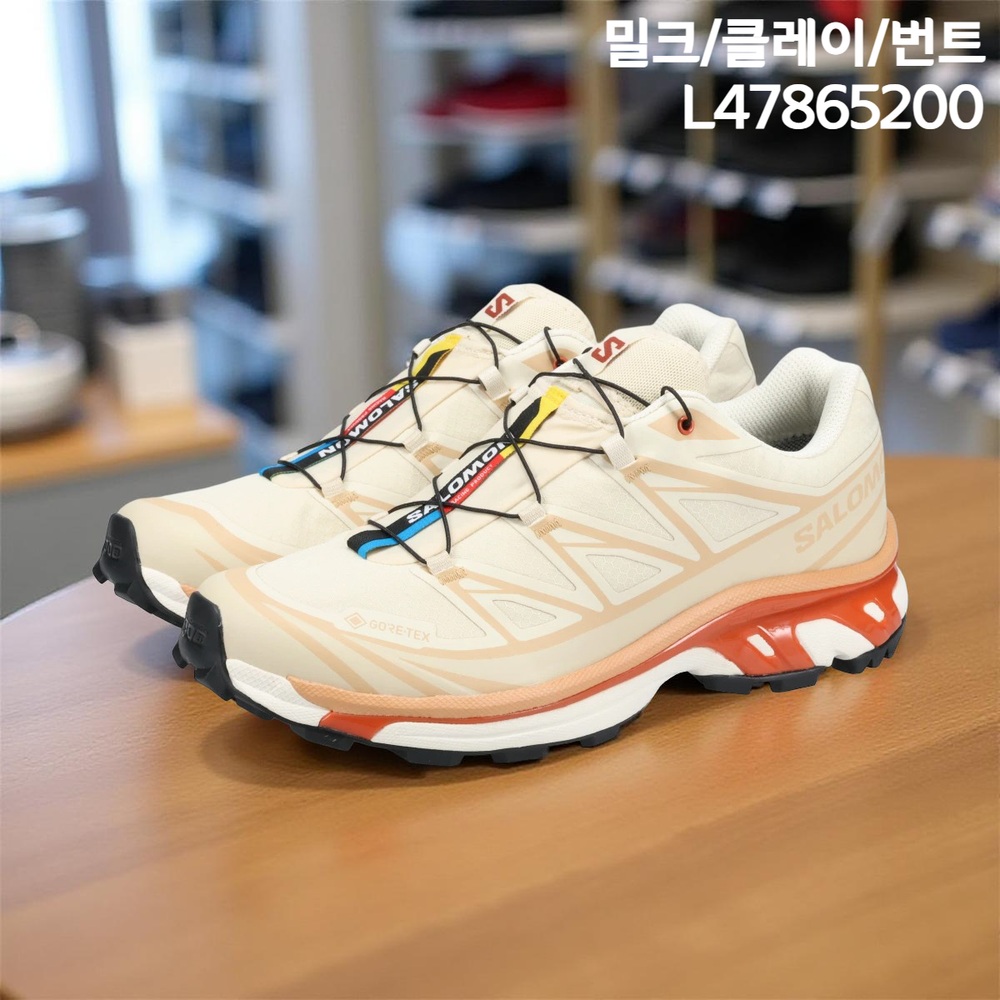 살로몬 XT-6 GTX 트레일 런닝화 스니커즈 남녀공용 로즈/타우니/블랙 265 이미지 7