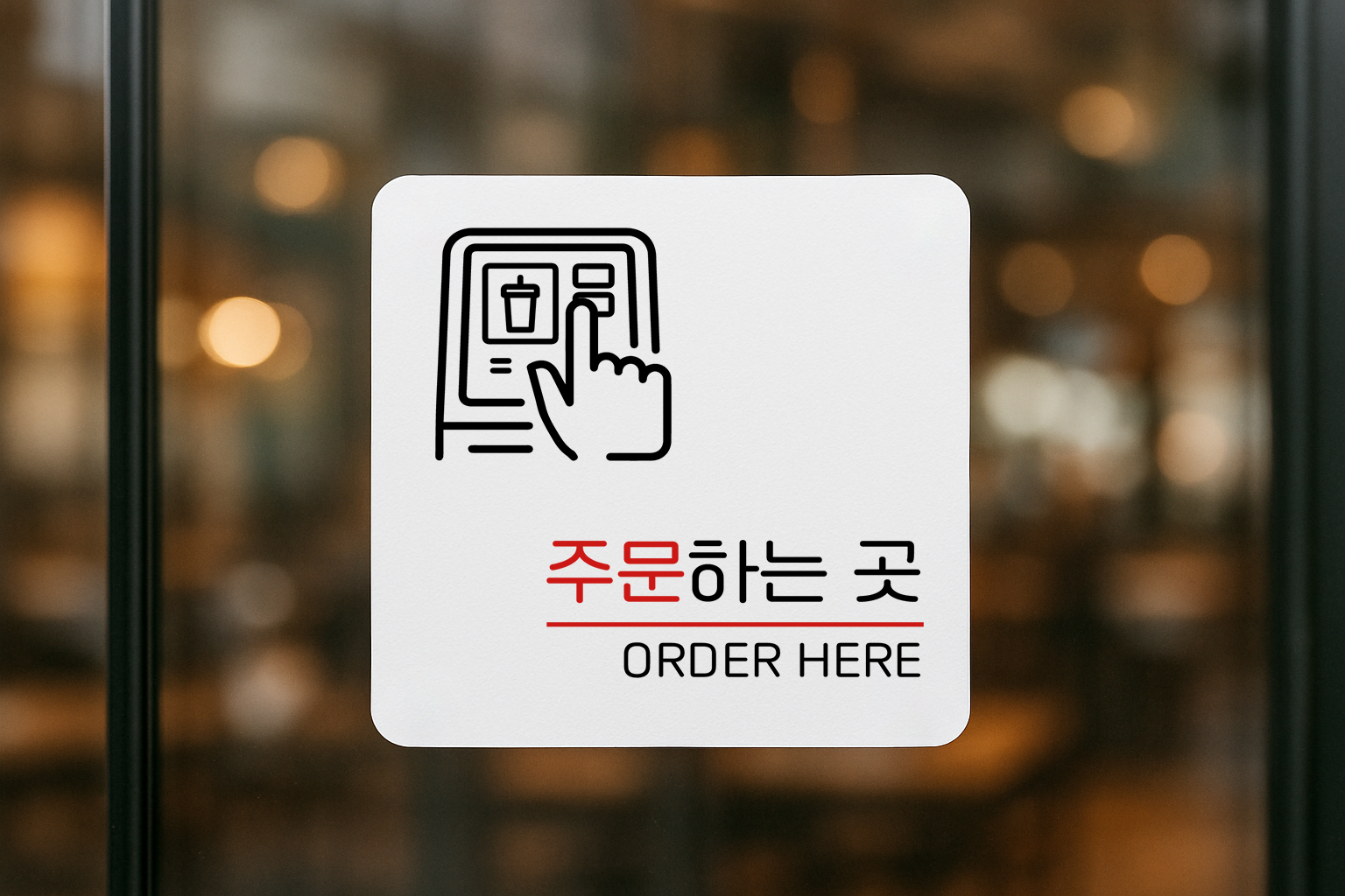 주문하는곳 표지판 오더 안내판 카운터 표찰 안내 데스크 018 100x100 - 상세 이미지 2