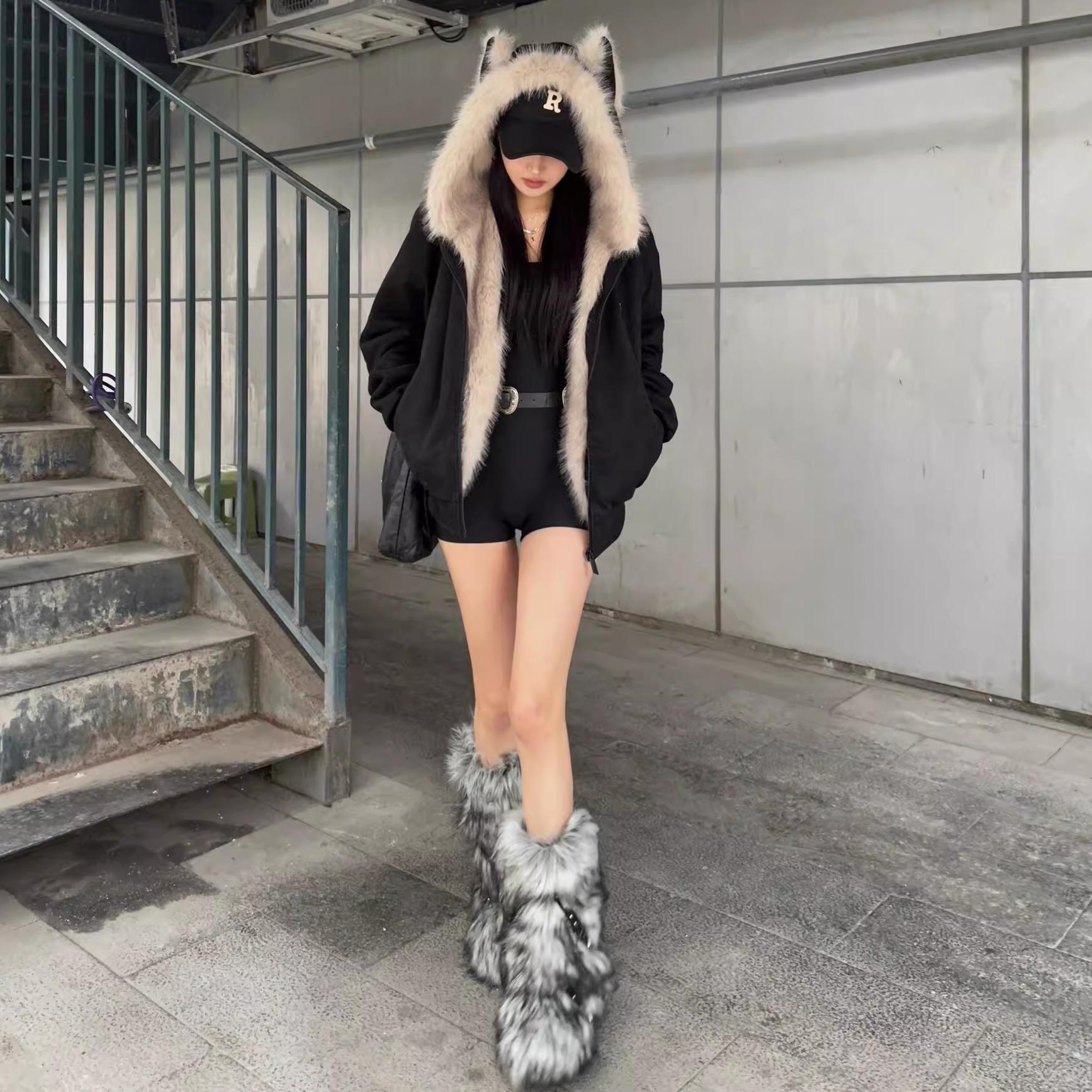 겨울용 두꺼운 면 자켓 남녀공용 클린핏 아우터 - 상세 이미지 2
