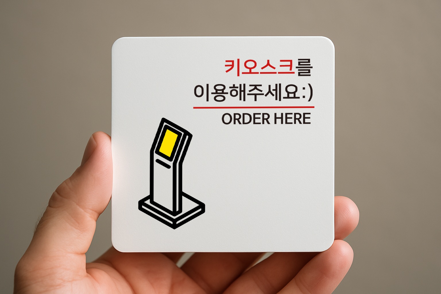 키오스크 안내판 무인 주문 안내 표지판 표찰 안내 024 100x100 - 상세 이미지 2