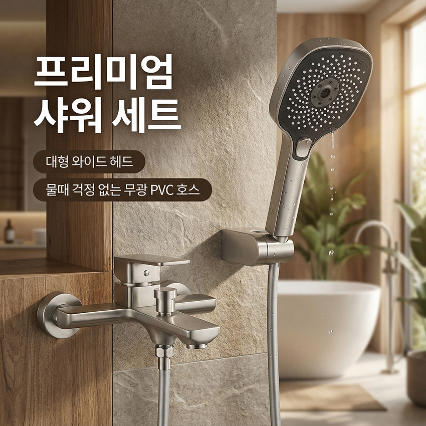 대림바스 프리미엄 무광 니켈 샤워수전 DL-B4313LN2 욕조수전 욕실 샤워기