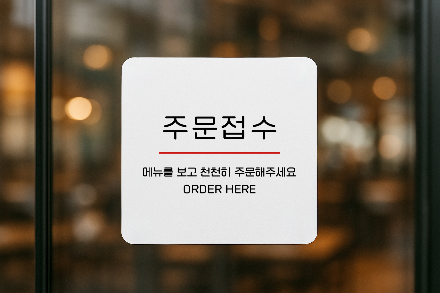 주문접수 표지판 오더 안내판 카운터 표찰 안내 데스크 020 100x100 - 상품 이미지