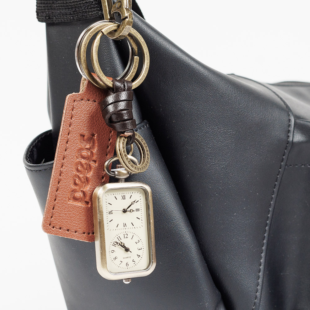 PEEPS Dual Time Vintage Keyring(Brown) 가방 바지 시계키링