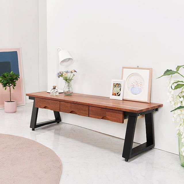 가구의서 CZ3135B 원목 낮은 서랍테이블 1200x350x420mm