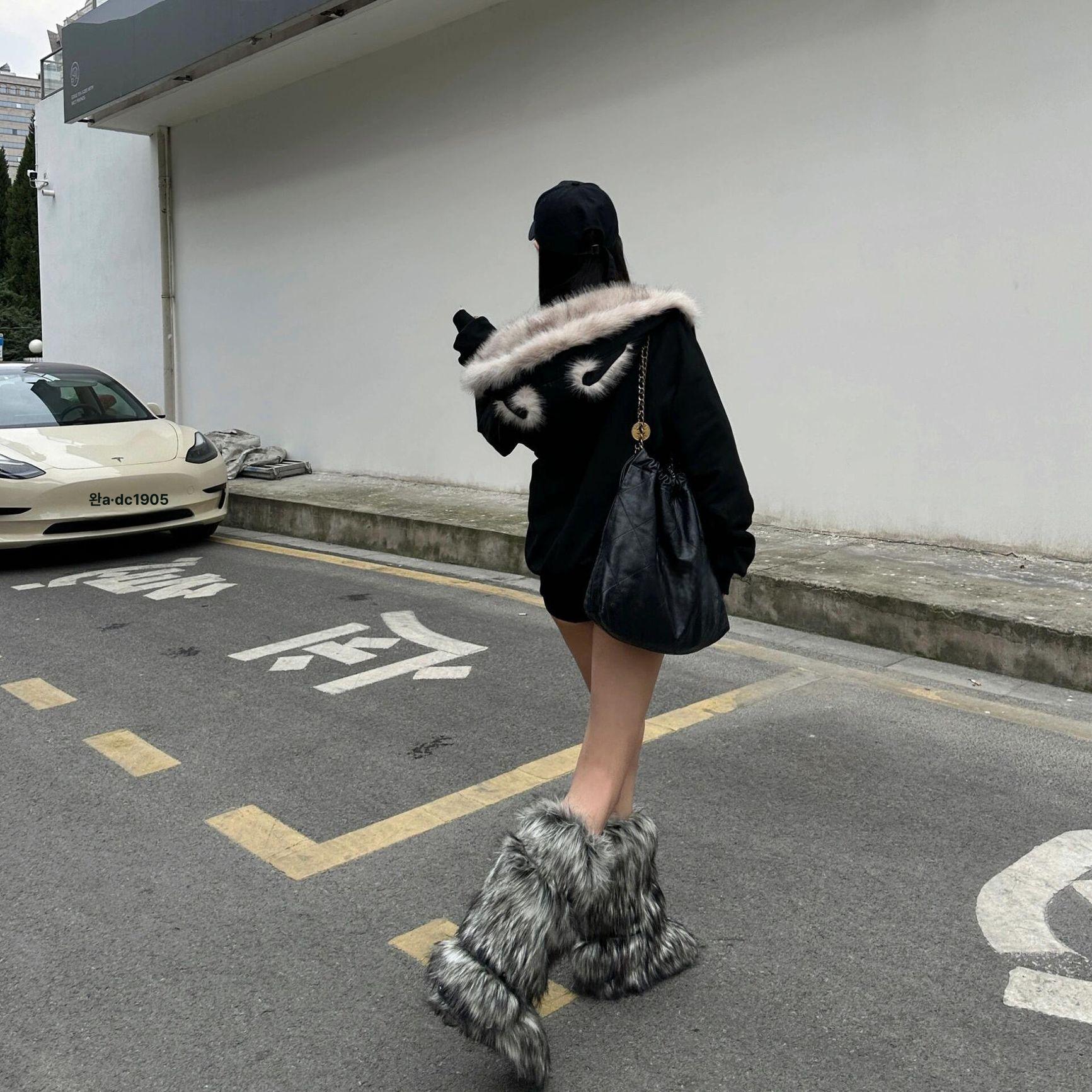 겨울용 두꺼운 면 자켓 남녀공용 클린핏 아우터 - 상세 이미지 5