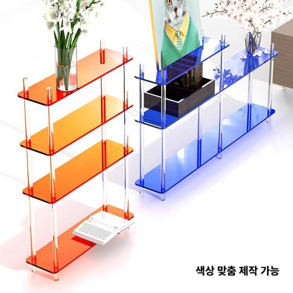 투명 선반장 거실 서재 소품 진열 정리대 타원형 2단 - 상세 이미지 4