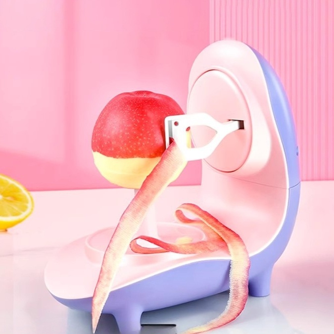 AI 과일 껍질 스마트 자동 회전 사과 배 복숭아 감 다용도 전기 필링기 가정용 핑크색 - 상세 이미지 2
