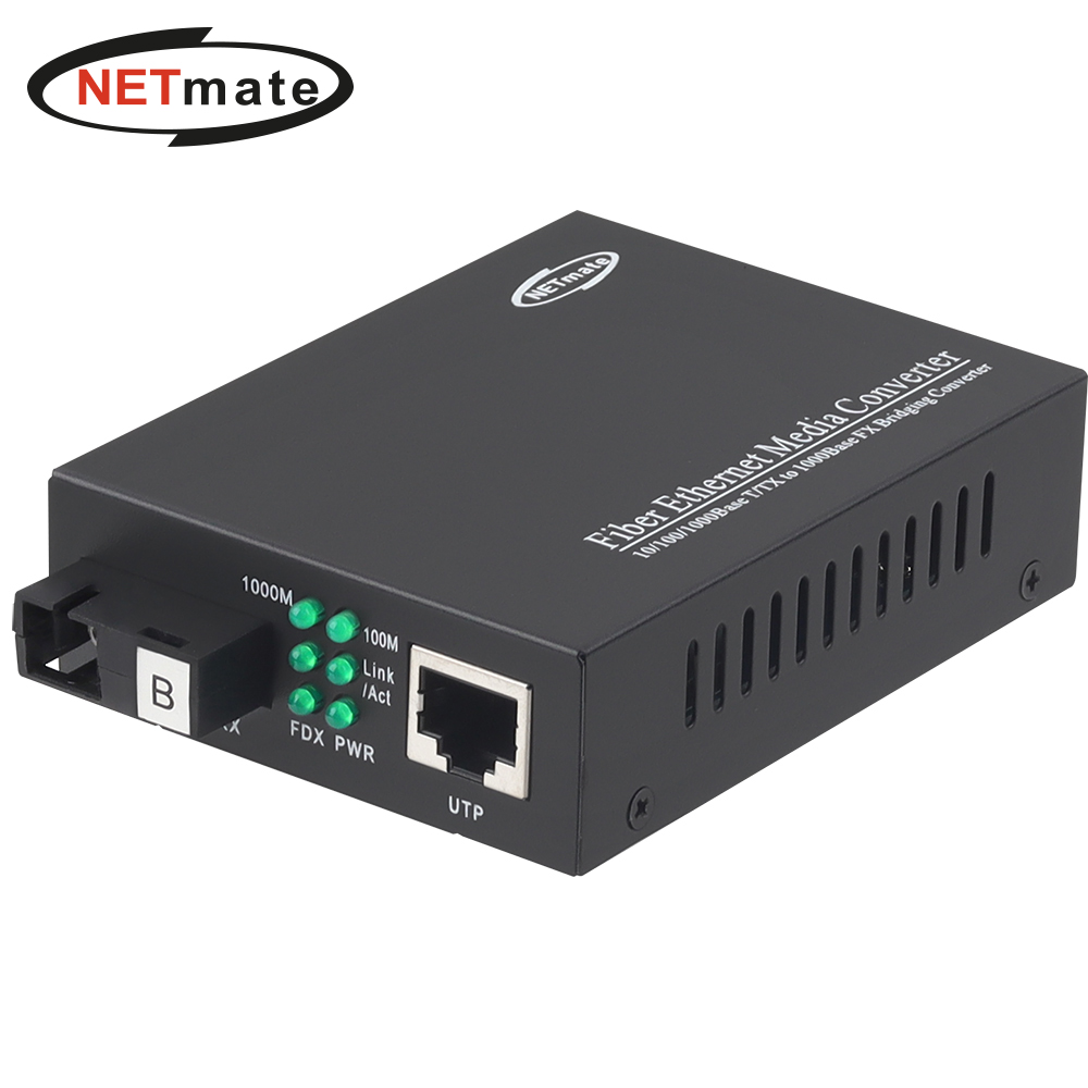 강원전자 넷메이트 기가비트 이더넷 BiDi 광 컨버터(SC/TX1550nm/RX1310nm/20km) NM-OFC08B - 메인 이미지
