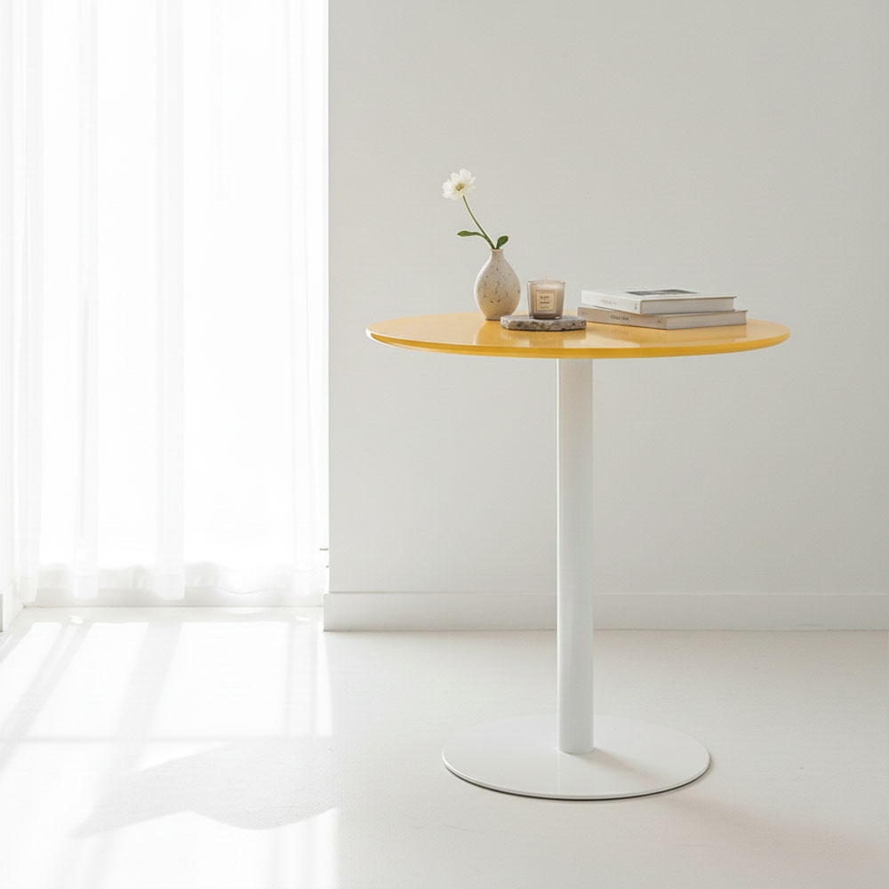 플로윙 화이트 원형테이블 카페 원룸 주방 인테리어 식탁테이블 500