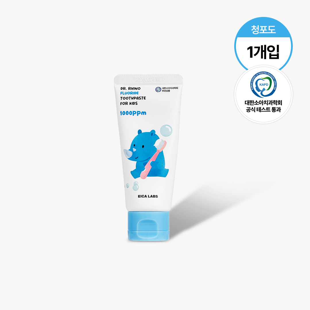 에이카랩스 어린이치약 코뿔소치약 불소 고불소 유아 아기 초등학생 주니어 청포도향, 60g, 1개