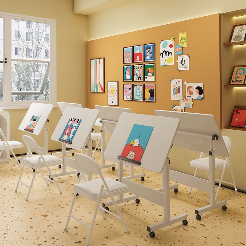 이동식 테이블 접이식 공간활용 간이 책상 겸 이젤 60x40 화이트