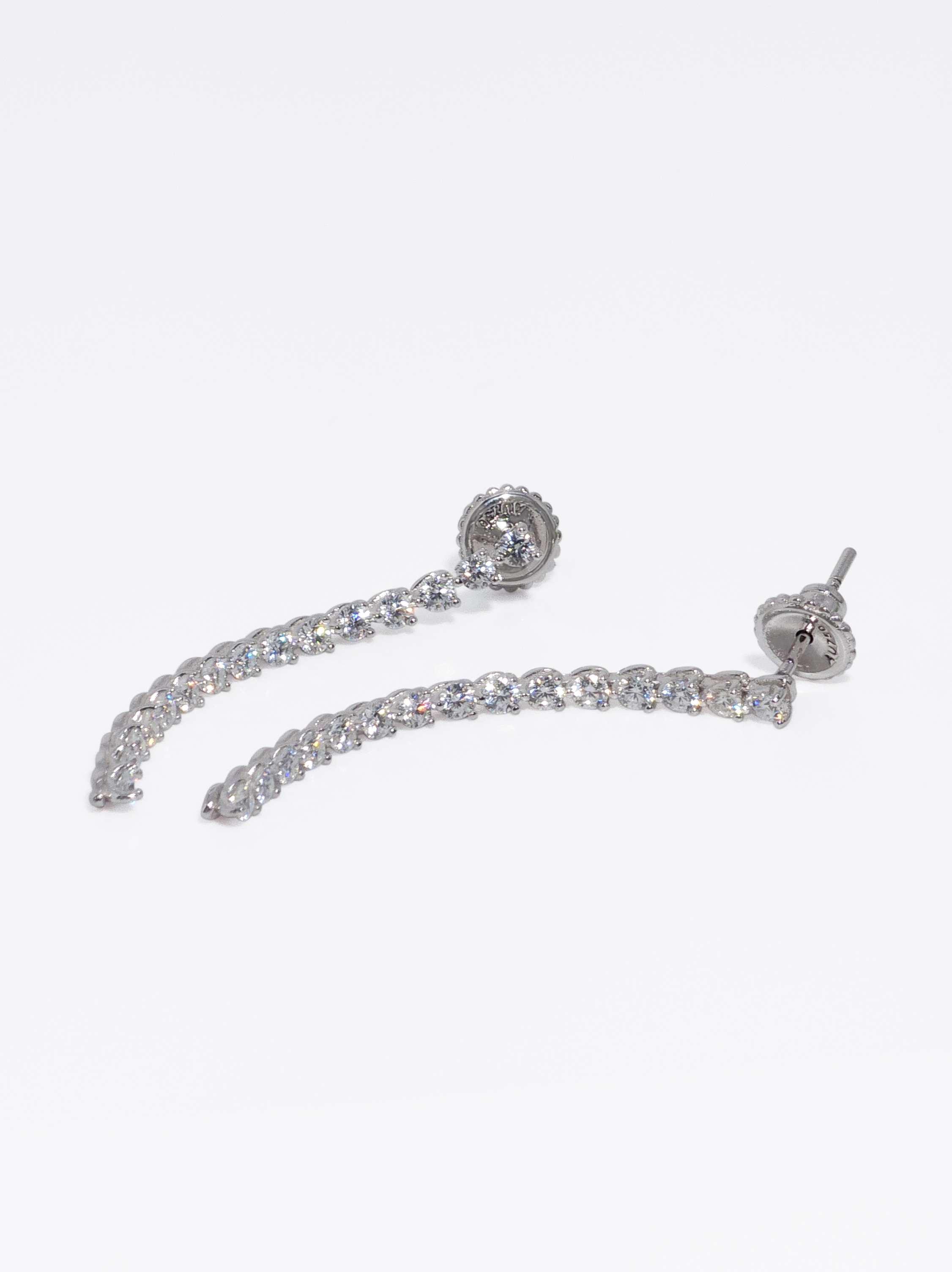 랩다이아 귀걸이 3프롱 테니스 2mm 랩다이아몬드 14k 18k - 상세 이미지 5