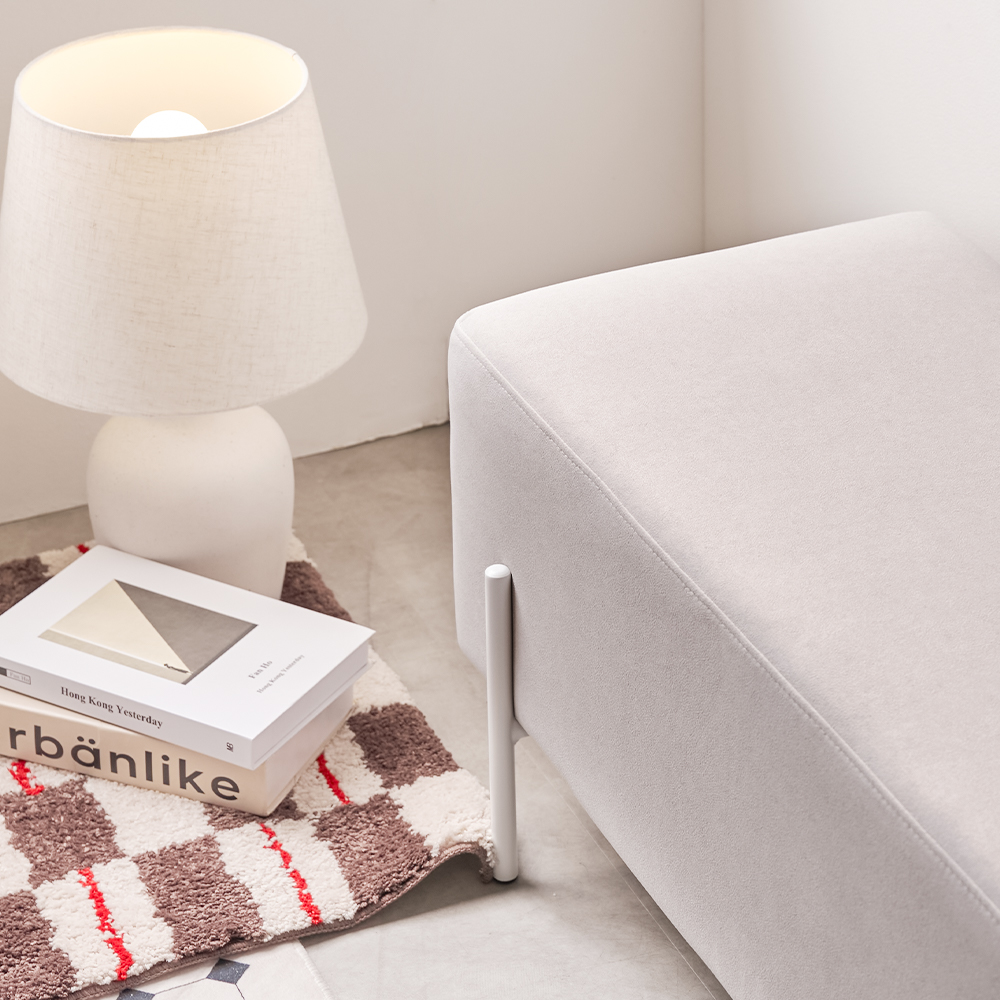 라무아 패브릭 편한 식탁벤치의자 벤치형 긴 의자 오프화이트