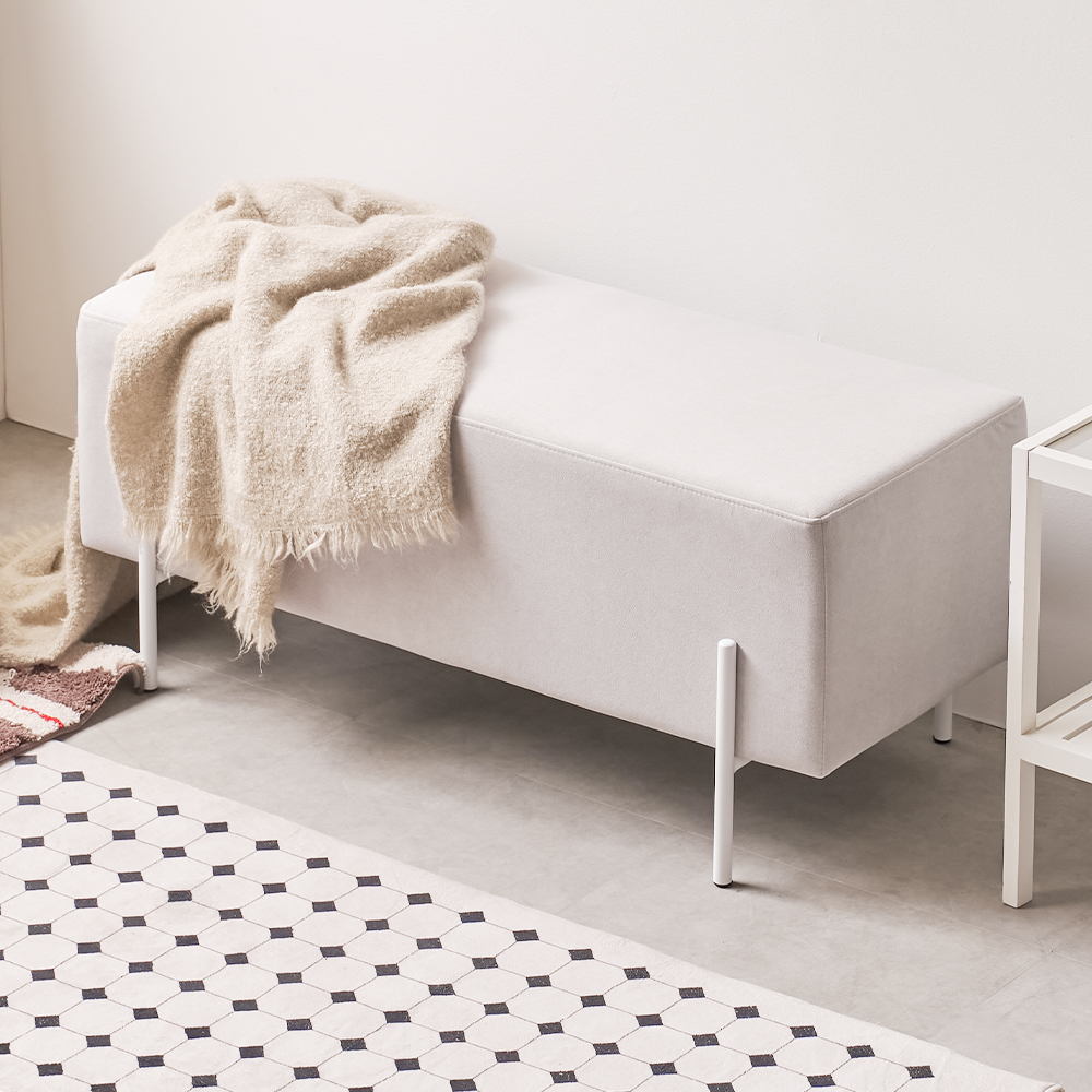 라무아 패브릭 편한 식탁벤치의자 벤치형 긴 의자 오프화이트