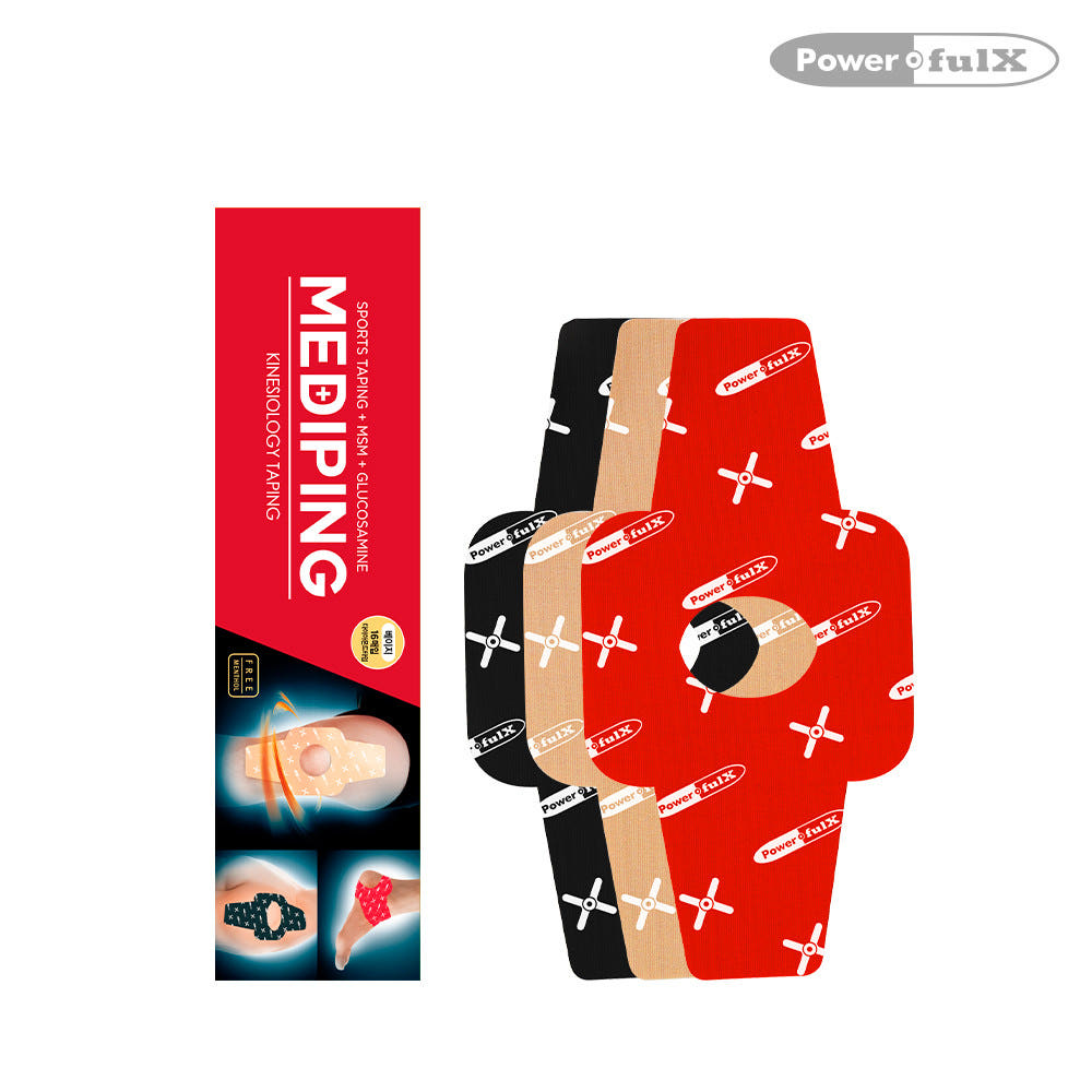 [파워풀엑스] 메디핑 다이아몬드타입(16ea) 무릎 응급처치 스포츠테이핑/밴드 파워풀크림 러닝 등산 무릎테이핑 이미지 4