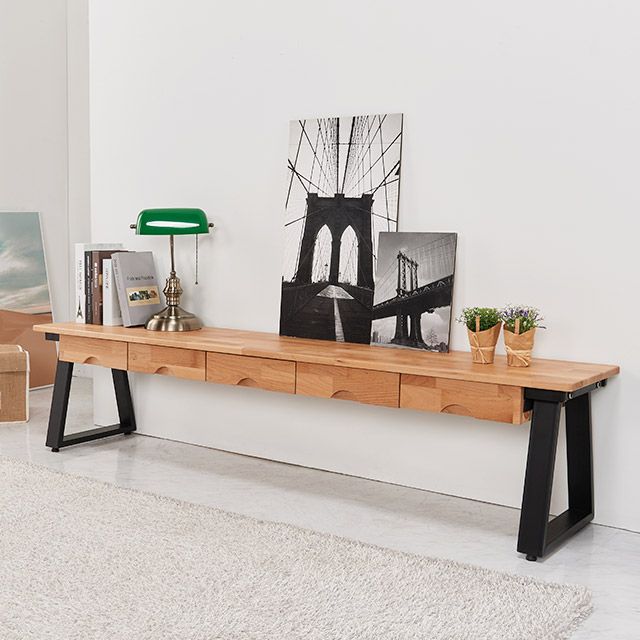 가구의서 CZ3107B 원목 낮은 서랍테이블 1800x350x420mm