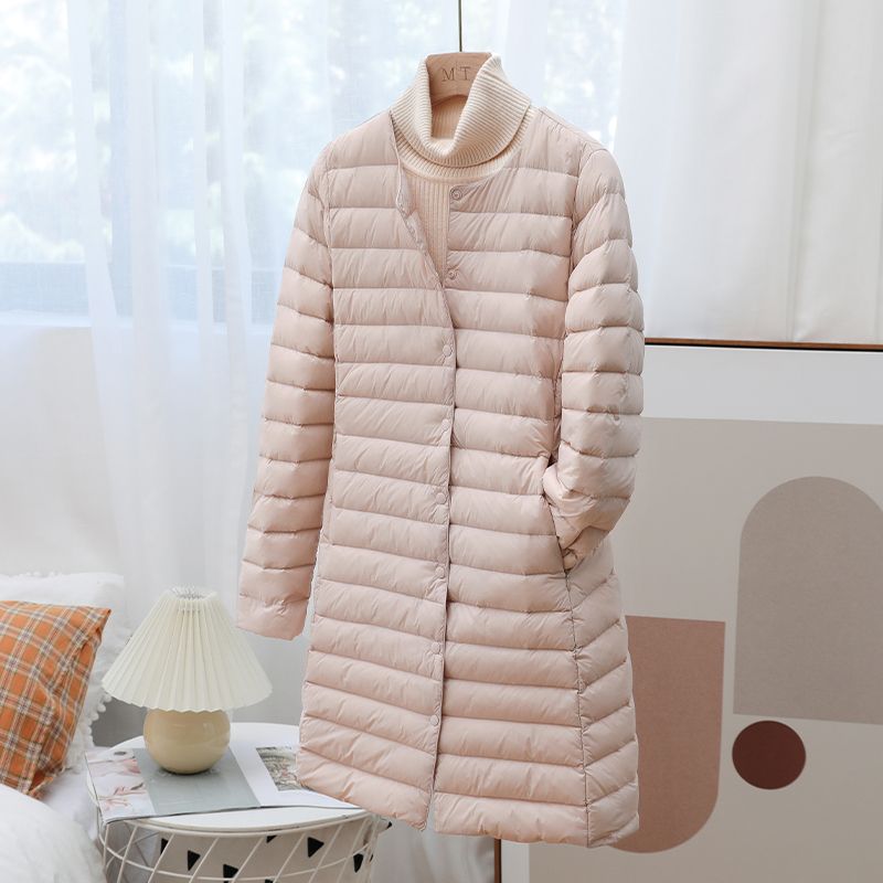 여성 경량 퀼팅 25FW 하트 겨울 점퍼 후디 깔깔이 패딩 베이지 M 42.5 - 47.5kg 말뚝 84g - 상세 이미지 2