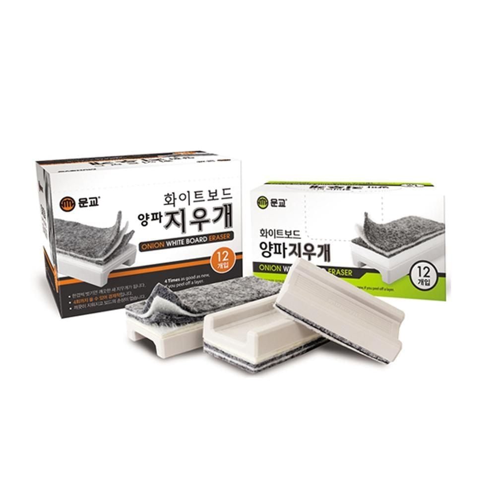 문교 15600 화이트보드지우개 대(양파) 4겹 12개입 지우개리필 멀티지우개패드 - 상품 이미지
