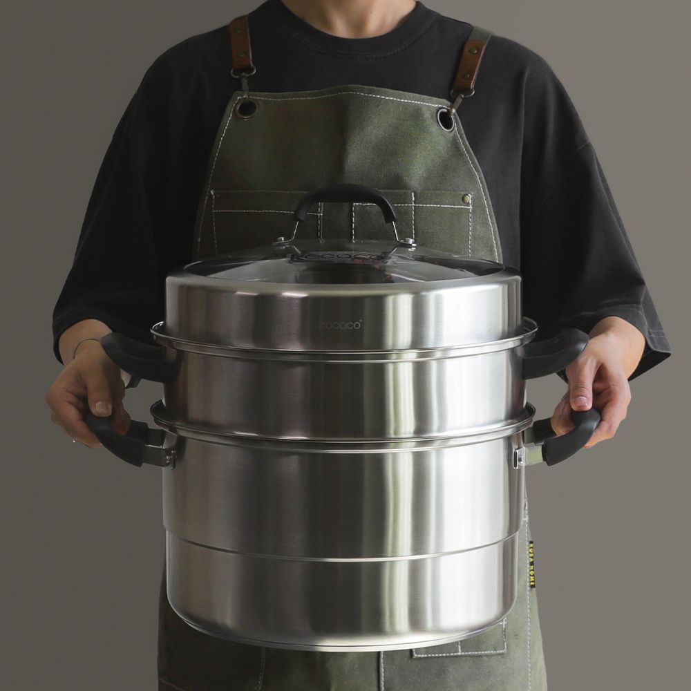 대게 찜기 2단 업소용 가정용 대형 찜솥 스텐 인덕션겸용 냄비 28cm - 상세 이미지 2