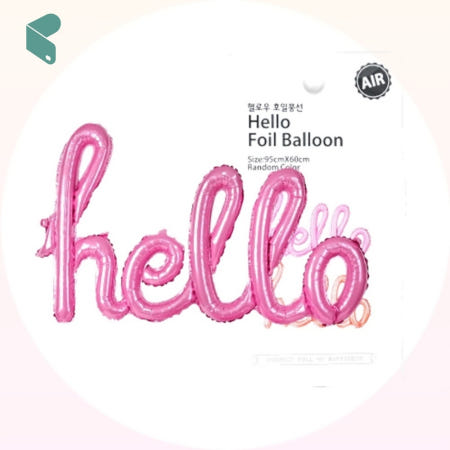호일풍선 헬로 핑크 파티 생일 기념일 헬륨 장식 소품 용품 커머스픽201