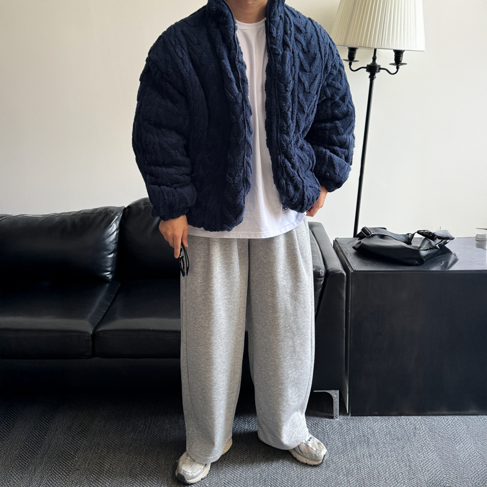 남자 케이블 양털 패딩 점퍼 이미지 8