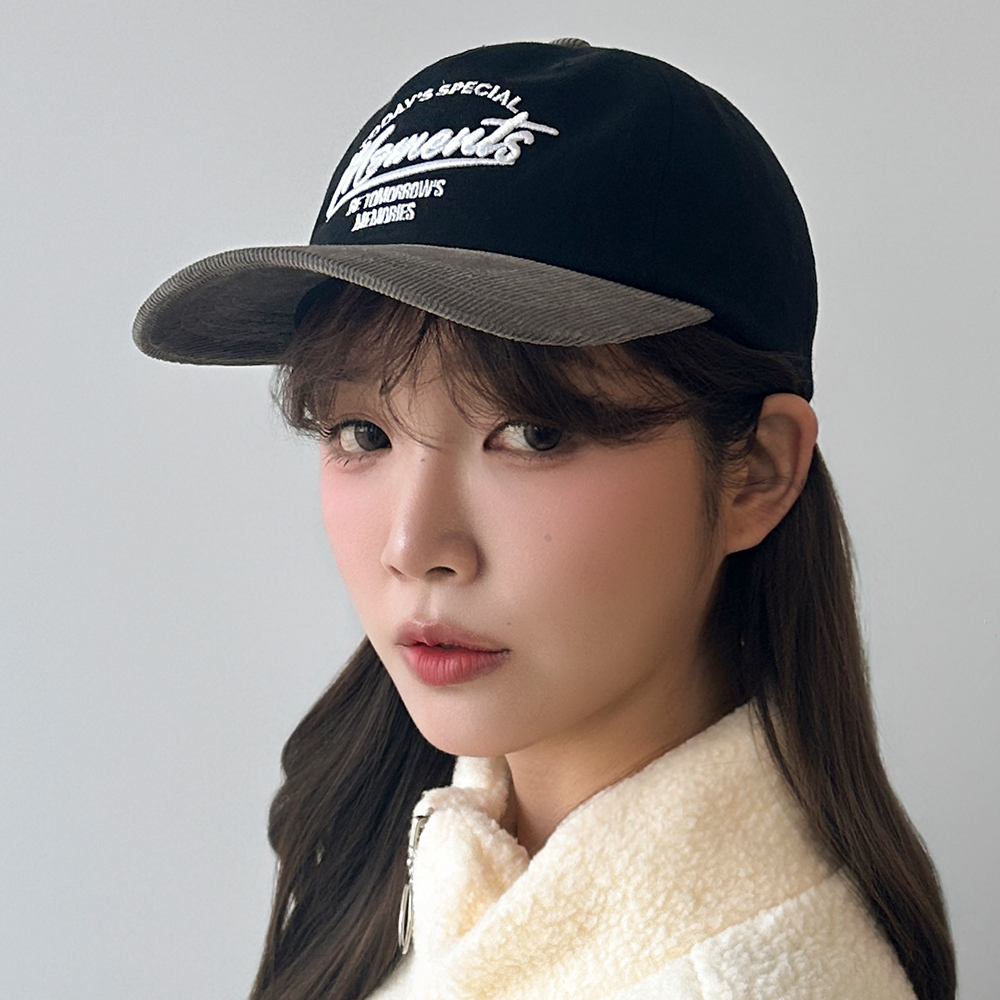 골덴 레터링 투톤 볼캡 캡 코듀로이 야구모자 이미지 6
